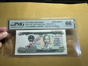 50,000 Dong Specimen 1994 PMG-66 Pick#116s Gem UNC Viet Nam Banknotes_LDP Shop. - Picture 1 of 2