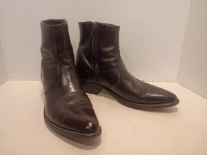 Vintage LAREDO Men's Sz 9.5D Black Leather 6" Western Boots "Beatle Boots" 5767 - Picture 1 of 15