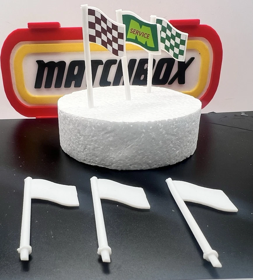 Matchbox G-1C BP Service Station Flag Poles (3 Flag Poles Only) 3D Printed. - Image 1 of 1