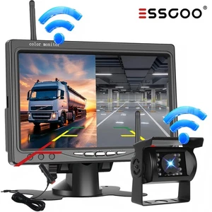 Auto Rückfahrkamera mit 7" LCD Monitor LKW Bus Funk Kabellos Rückseiten Kamera - Bild 1 von 16