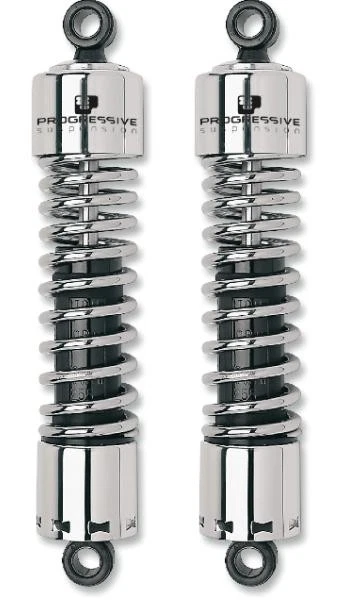 Progressive Suspension 412 Series Shocks 12" Chrome #412-4049C Harley Davidson Foto 1 de 1
