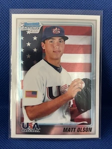 MATT OLSON 2010 Bowman Chrome Draft 1st Bowman USA #BDPP104 A’s BRAVES - Picture 1 of 2
