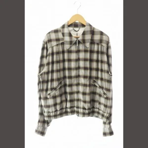 MATSUFUJI 24AW Herringbone Weave Check Jacket Plaid Shirt M243-0303 3 Beige Used - Picture 1 of 4