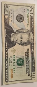 Fancy Serial Number $20 Dollar Bill 6 Digit Radar Note Series 2013 - Picture 1 of 5