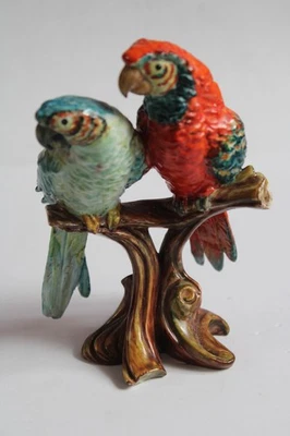 L68-GUIDO CACCIAPUOTI-PAPPAGALLI -CERAMICA ARTE BESTIARIO MUSEO OPERA FORESTA - Immagine 1 di 4