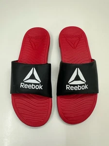 Reebok Mens Slip On Slides Shoes Size 10 Red Black - Picture 1 of 10