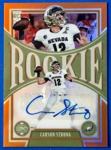 2022 Panini Legacy Orange Auto Carson Strong RC Rookie 84/99 #146 Eagles - Bild 1 von 3