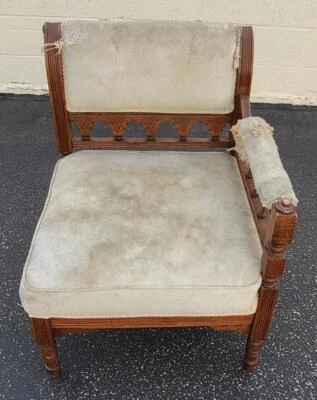 Amazing Rare Victorian One-Armed Lady's Chair – Mid to Late 1800s – NEEDS TLC - Image 1 of 4