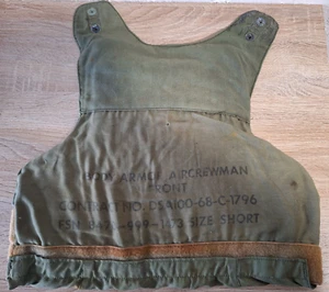 Body Armor Aircrewman Front USAF Uniforme Equipo Chicken Plate Vietnam RARO - Imagen 1 de 4