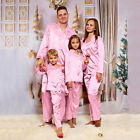 Christmas Satin Pajamas PJ&#39;s Solid Family Matching Xmas Sleepwear Pants Set AU