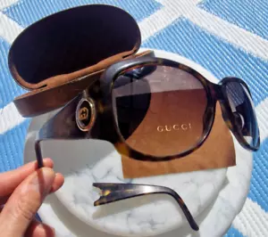 Gucci '2008 GG3104/S' occhiali da sole donna oro tartaruga Italia ***DIFETTOSI - Foto 1 di 17