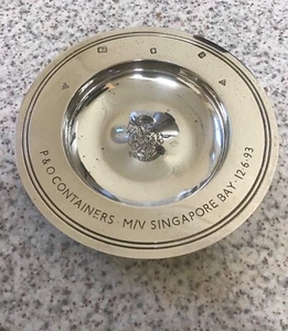 925 Sterling Silver Armada Dish • Garrard •Inscribed P&O Shipping VGC - Picture 1 of 6