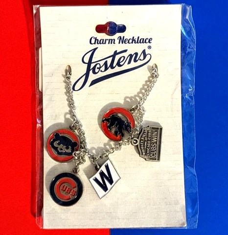 Rare New Chicago Cubs & Jostens Link Charm Necklace - MLB Wrigley Field Baseball Cover