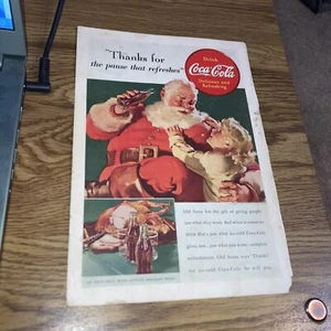 Anuncio publicitario impreso vintage de Coca-Cola - 1938 Gracias por la pausa... - Imagen 1 de 2