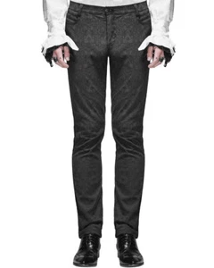 Devil Fashion Mens Gothic Steampunk Trousers Dress Pants Black Damask Victorian - Picture 1 of 14