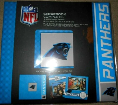 Álbum de recortes 8 x 8 del equipo de fútbol americano de la NFL Carolina Panthers 12 páginas diseñadas Foto 1 de 4