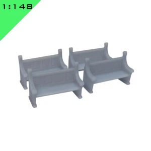 4x 3D printed CHURCH PEW 1:148, N gauge Model Diorama Scenery Miniature - Picture 1 of 6