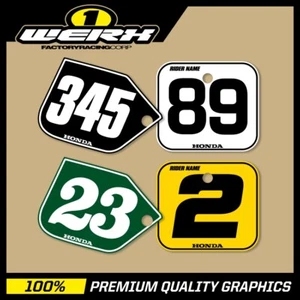CALCOMANÍAS DE MATRÍCULA DE MOTOCROSS HONDA CR125 CR250 CR500 1980 - 2001 EVO-MX de colección - Imagen 1 de 2