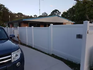 PVC White Privacy Solid Fence 2.34m Panel - Various Heights.100% Australian Made - Picture 1 of 5