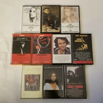 Lot Of 10 Easy Listening Casettes- Streisand, Carly Simon, Diamond. Manilow,  - Image 1 of 4