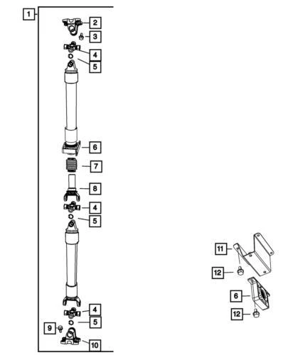 Genuine Mopar 2011-2012 Ram 3500 Rear Transmission Drive Shaft 52123428AC - Image 1 of 1
