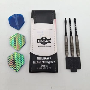 Dardos de níquel tungsteno vintage TRU-LON Nitehawk 25 gramos con estuche hechos en Inglaterra - Imagen 1 de 16