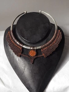 Brown Tone Sunstone Hard Choker. Hard Necklace - Picture 1 of 8
