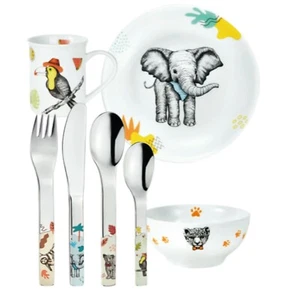 Kinderbesteck 7-teilig PURESIGNS  Wilde Tiere NATURA Edelstahl  Wunsch-Gravur - Picture 1 of 2