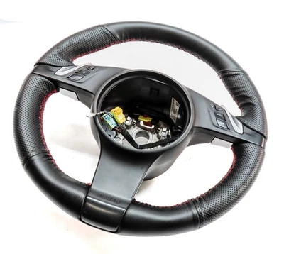 11-16 PORSCHE CAYENNE (958 970 G1) 3-SPOKE LEATHER STEERING WHEEL w/ PADDLES - Image 1 of 4