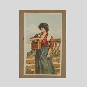 Cromolitografia originale primi del '900 Venditrice ambulante - Imagen 1 de 1