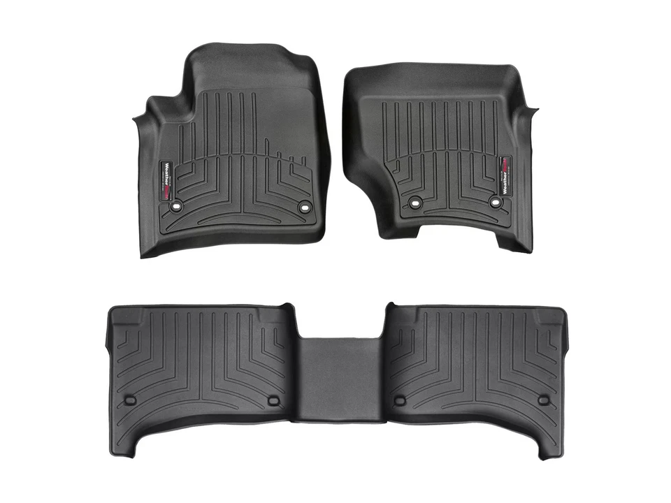 Revestimiento de piso WeatherTech para VW Touareg 2007-2008 - 1ª y 2ª fila, negro Foto 1 de 4