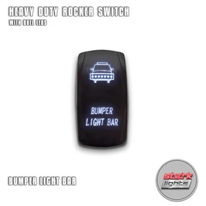 WHITE Laser Etched LED Rocker Switch Dual Light 20A 12V ON OFF BUMPER LIGHT BAR - Picture 1 of 6