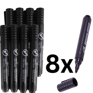Permanent Marker Markierstift Rundspitze schwarz Abrieb-und Wasserfest 2x4er Set - Bild 1 von 3