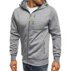 Mens Fashion Hoodies Sports Sweatshirts Zip Up Hooded Pullovers Outwear Coat