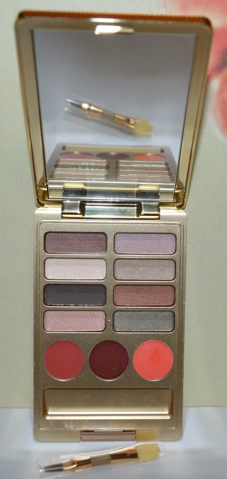 ESTEE LAUDER Coral Sun/Autumn/Melon Pure Color Lipstick With 8 Eyeshadows ~ RARE - Image 1 of 4