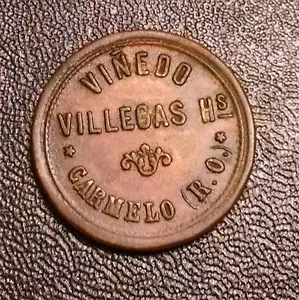 URUGUAY - CARMELO ~ FICHA 10 CENTESIMOS ~ VINEDA VILLEGAS HIJOS ~ CIRCA 1920 - Imagen 1 de 2