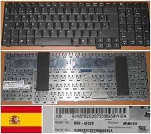 Keyboard qwerty Spanish Acer Aspire 7000 9300 9400 ZR6 NSK-AFC2S 9J.N8782.C2S - Picture 1 of 1