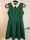 Pretty Green Patterned Collared Dress Size 10