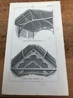 1850 gothic architecture print ! roof . plate 174