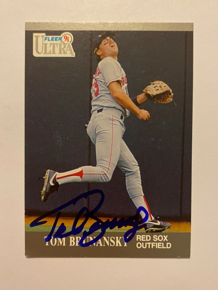 Tom Brunansky Signed Fleer #29 1991 Card Boston Red Sox Auto MLB RAD - Image 1 of 1