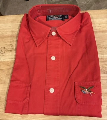 Camisa roja vintage American Living manga larga abotonada/bolsillo grande nueva con etiquetas Foto 1 de 2