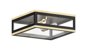 Maxim Lighting Neoclass #30059CLBKGLD - 2 LT Outdoor Flush Mount - Black / Gold - Picture 1 of 1
