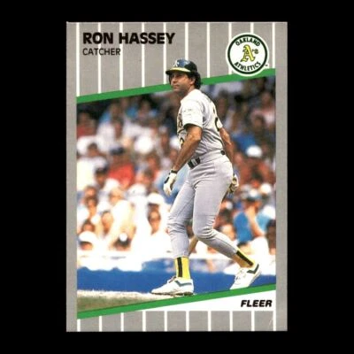 Ron Hassey 1989 Fleer Oakland Athletics #9 R322C 9 - Image 1 of 2