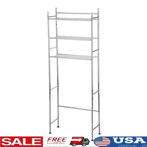 Over Toilet 3 Shelf Storage Rack Bathroom Space Saver Steel Organizer Unit New - Picture 1 of 11