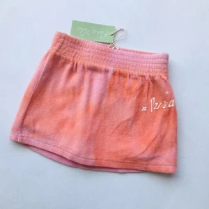 Pura Vida Tie Dye Skort Girls Sz 4 4T Coral Terry Shorts Skirt Beach New Summer - Picture 1 of 4
