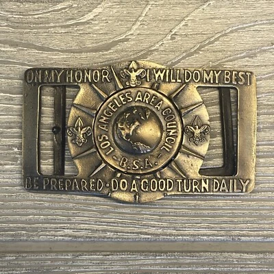 los angeles Boy scout of america vintage brass BUCKLE - Image 1 of 4