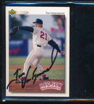 1992 Upper Deck #121 Tim Vanegmond Lynchburg Red Sox Signed Autograph (FK48) - Image 1 of 2