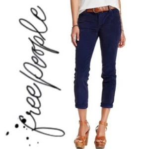 Pantalones de mezclilla ajustados Free People pana nuevos con etiquetas talla 28 cintura pavo real oscuro - Imagen 1 de 8