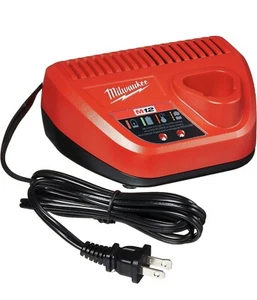 Milwaukee Genuine M12 Lithium Ion 12 Volt Battery Charger LED Indicating, Red - Picture 1 of 6