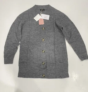 Quitte Baby Alpaka-Wolle Oversize Strickjacke / Anthrazit / Medium - Bild 1 von 4